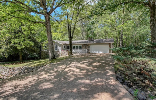 view of front of house with a garage