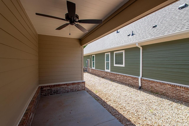 view of patio / terrace featuring ceiling fan