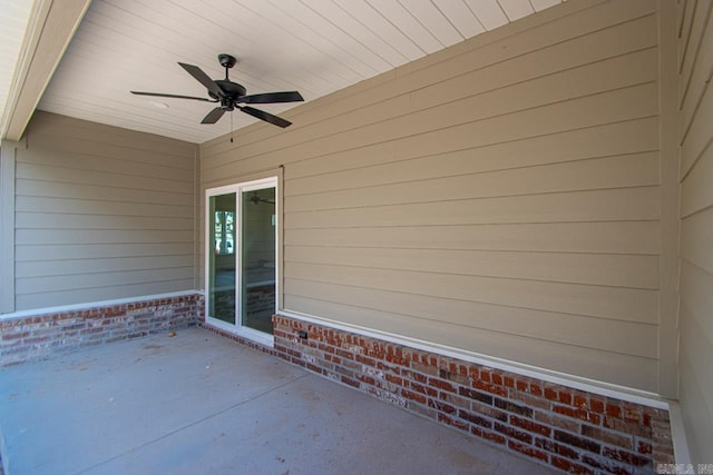 view of patio / terrace with ceiling fan