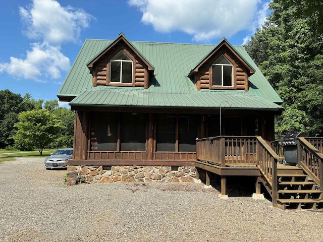 view of log-style house