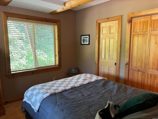 bedroom featuring hardwood / wood-style floors