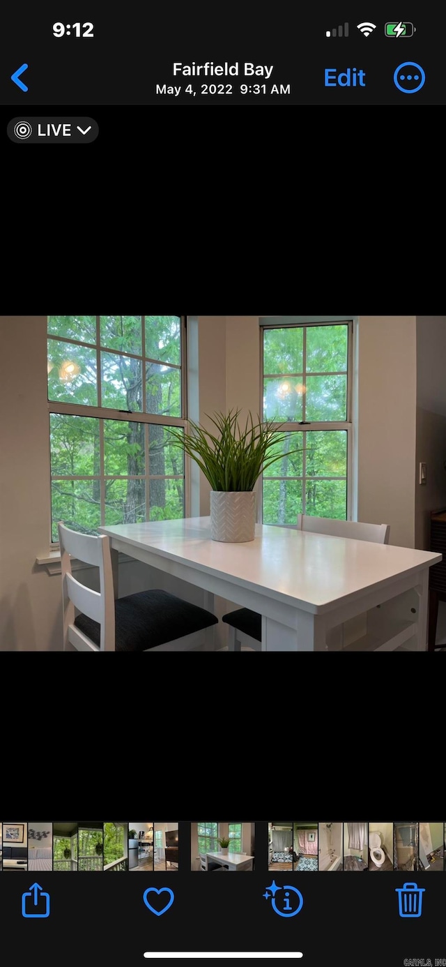 unfurnished dining area featuring a wealth of natural light