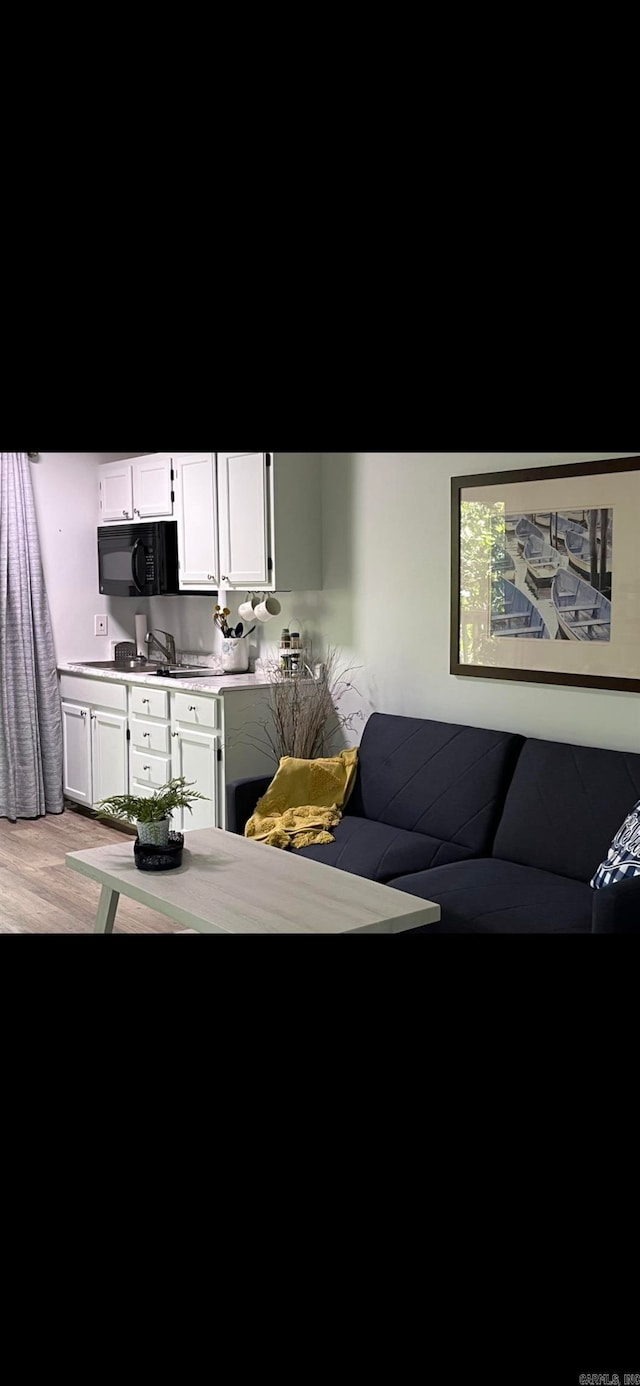 living room with light wood-type flooring