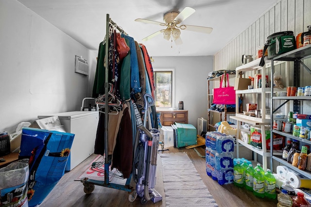 storage with ceiling fan