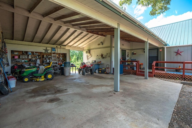 view of garage