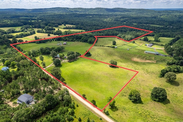 bird's eye view featuring a rural view