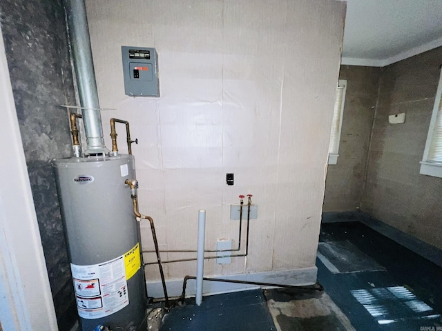 utility room featuring gas water heater