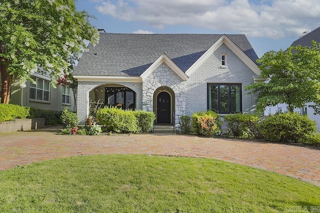 view of front facade with a front yard