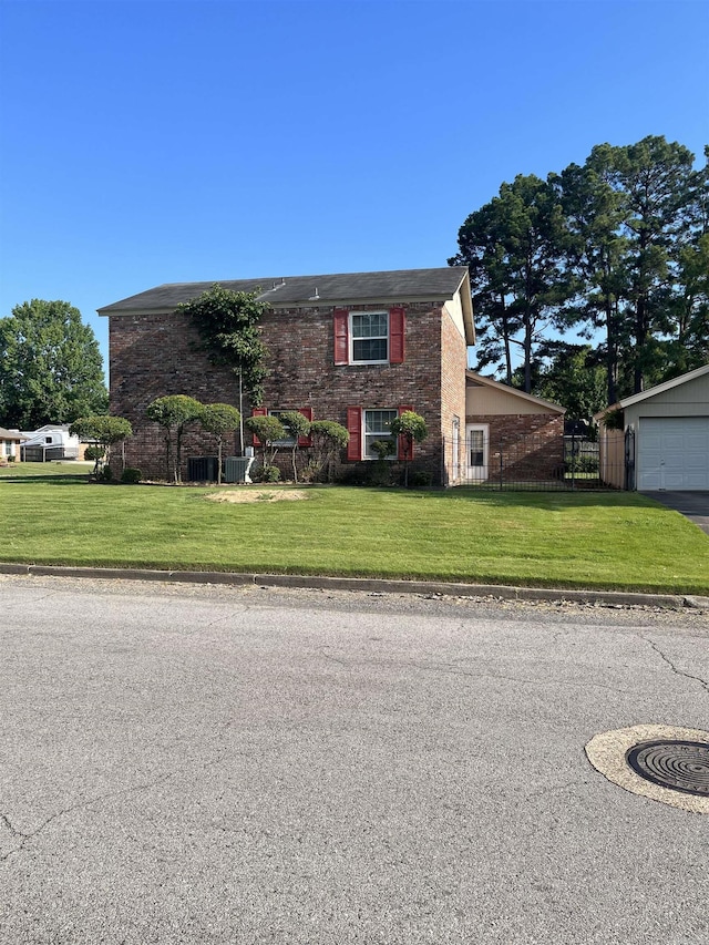 view of front of house with a front lawn