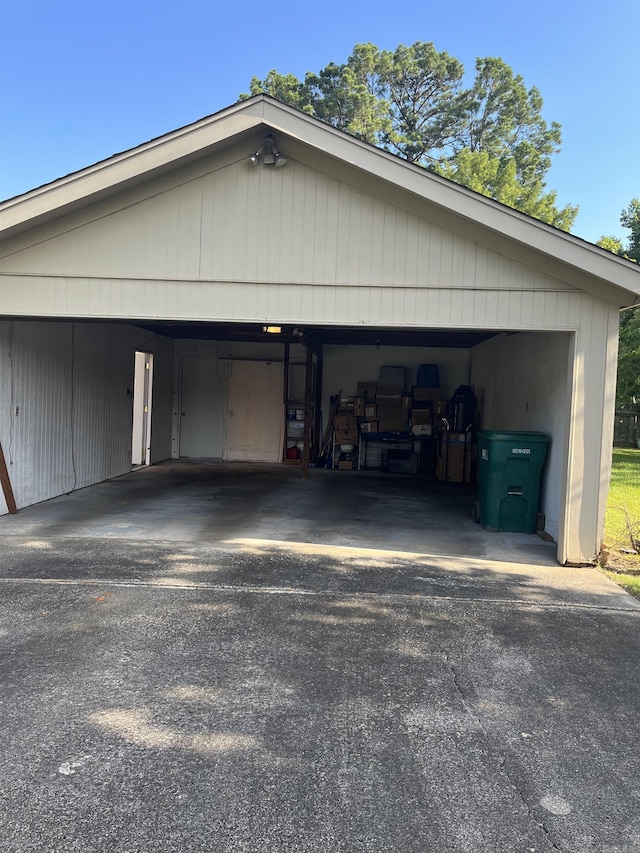 view of garage