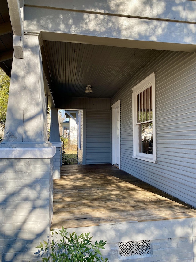 view of patio featuring a porch