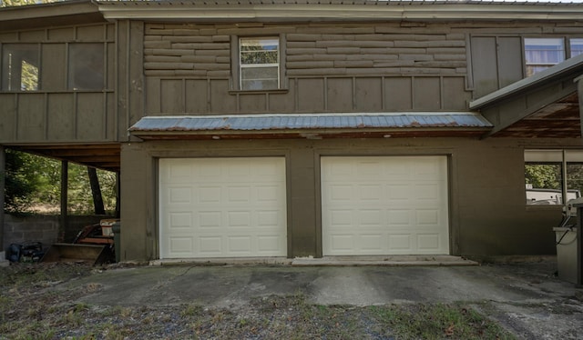 view of garage