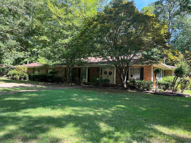 ranch-style home with a front yard