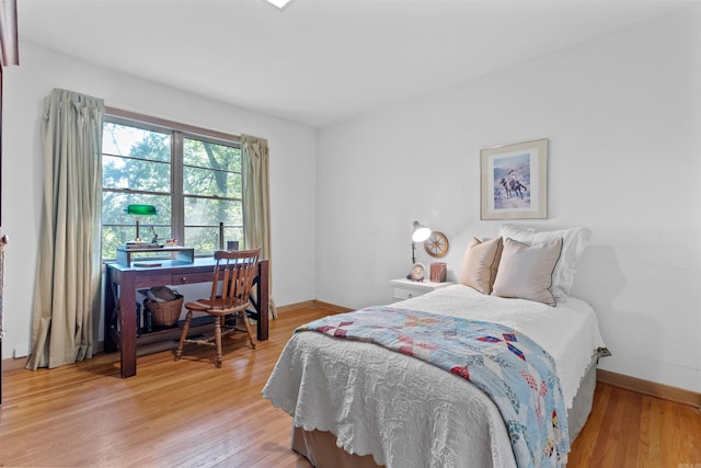 bedroom featuring light hardwood / wood-style flooring