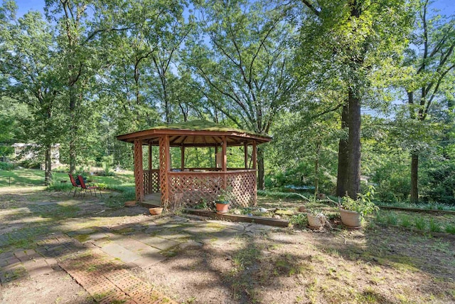 view of yard featuring a gazebo