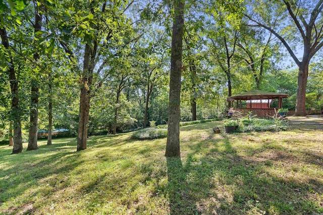 view of yard featuring a gazebo