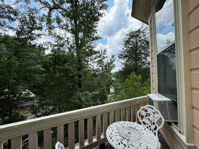 balcony with cooling unit