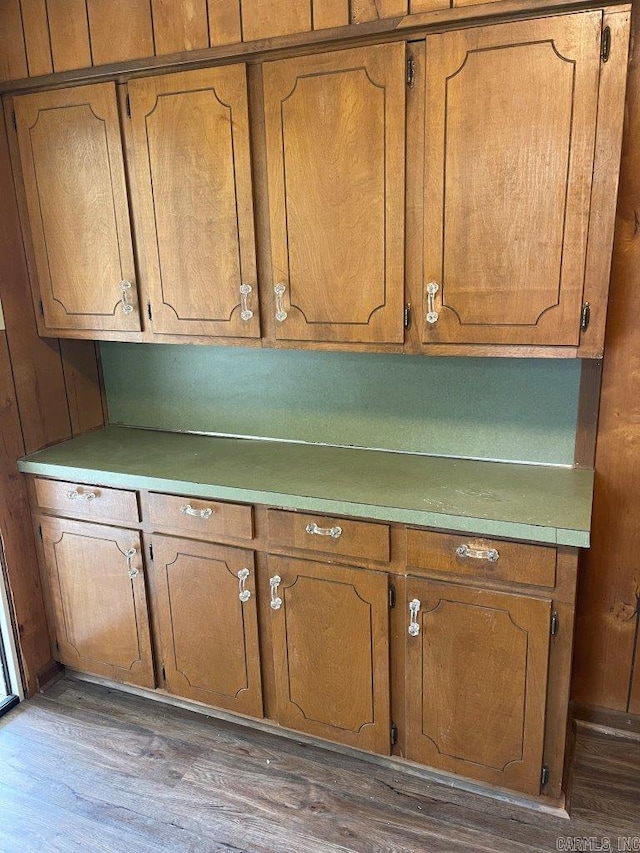 kitchen featuring dark hardwood / wood-style flooring