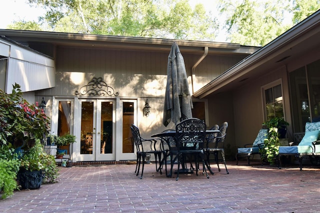 view of patio / terrace featuring french doors