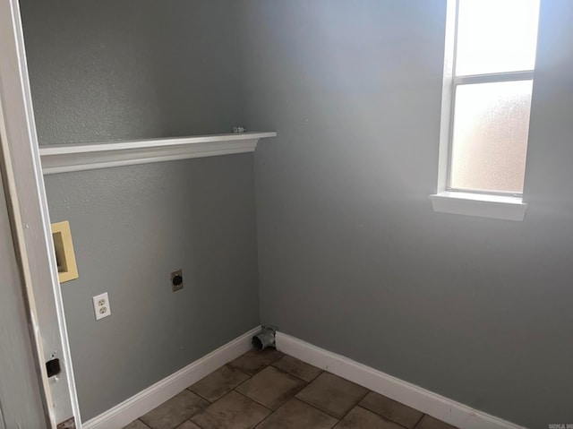 laundry area with tile patterned floors, hookup for an electric dryer, and washer hookup