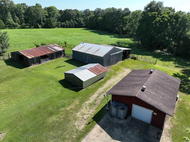 bird's eye view with a rural view