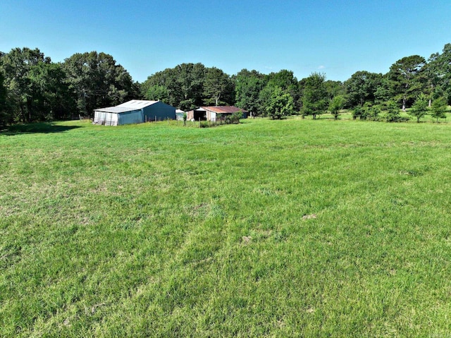 view of yard with a rural view