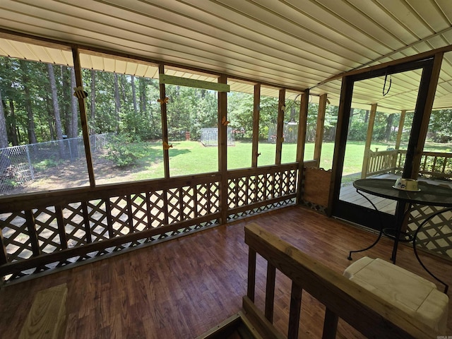 view of sunroom