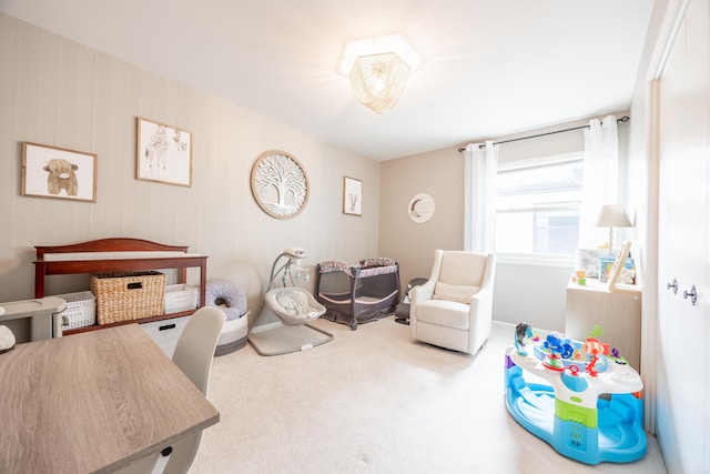 bedroom featuring carpet