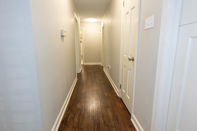 hall featuring dark hardwood / wood-style flooring