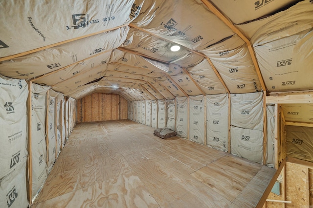 view of unfinished attic