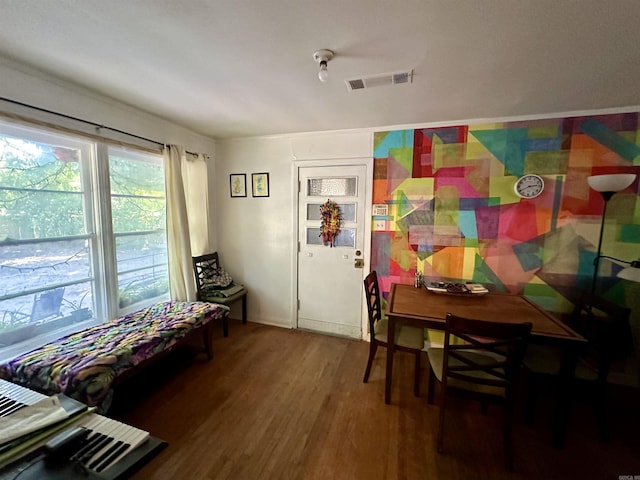 recreation room with hardwood / wood-style flooring