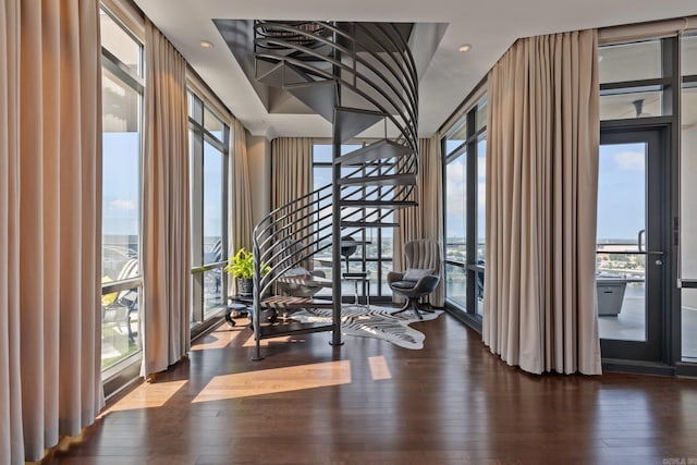 interior space with hardwood / wood-style floors and plenty of natural light