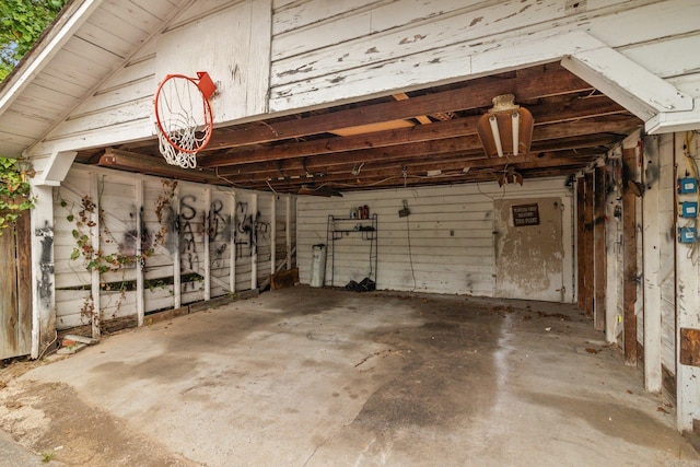 view of garage