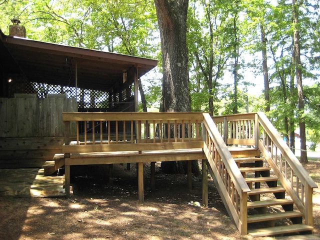 901 Hastey Ave, Mena, AR 71953 - wooden deck featuring stairway