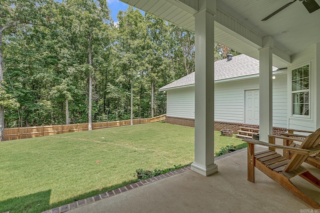 view of yard with a patio area