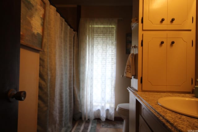 bathroom with vanity and toilet