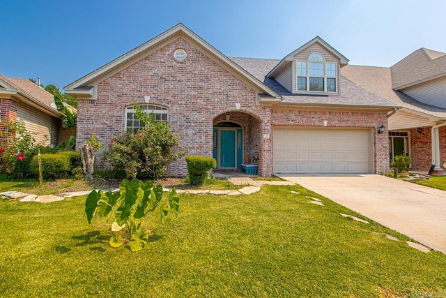 view of front of home featuring a front lawn