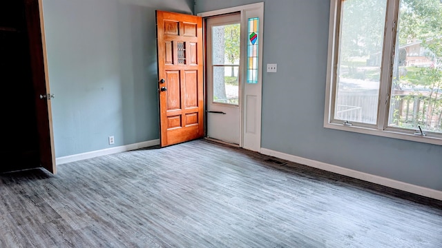 empty room featuring dark hardwood / wood-style floors