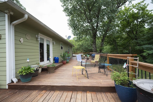 deck with french doors