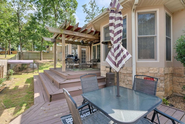 deck with a pergola