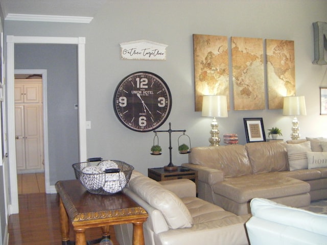 living room featuring hardwood / wood-style flooring