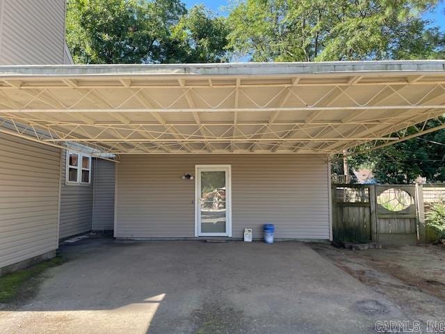 view of patio / terrace featuring a carport