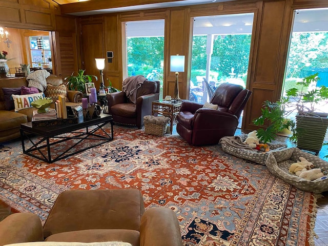 400 Neill Rd, Helena, AR 72342 - living room with wood walls