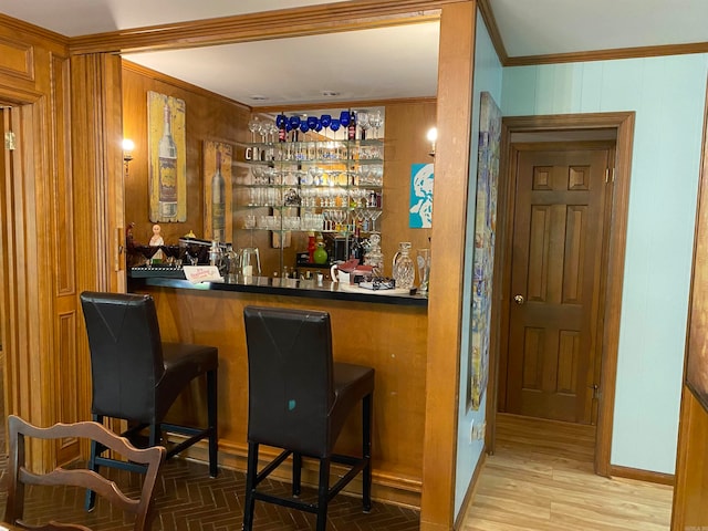 400 Neill Rd, Helena, AR 72342 - bar with ornamental molding and hardwood / wood-style floors