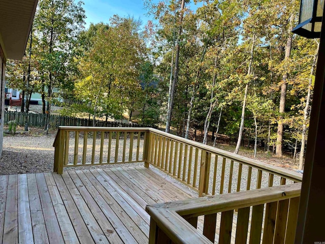 wooden deck featuring fence