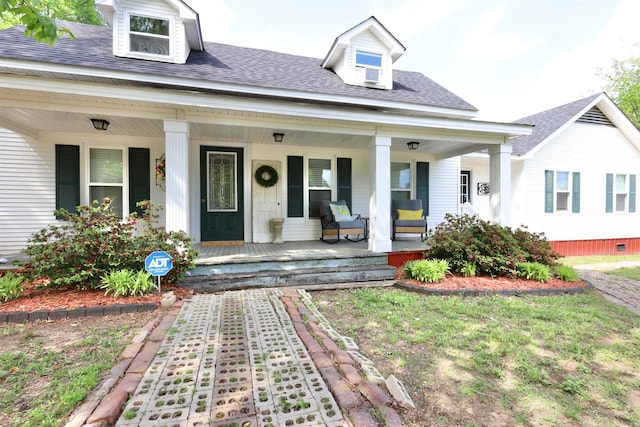 view of front of property with a porch