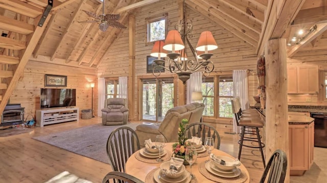 log-style house with covered porch