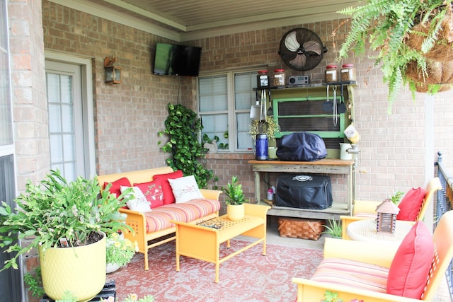 view of patio with an outdoor living space