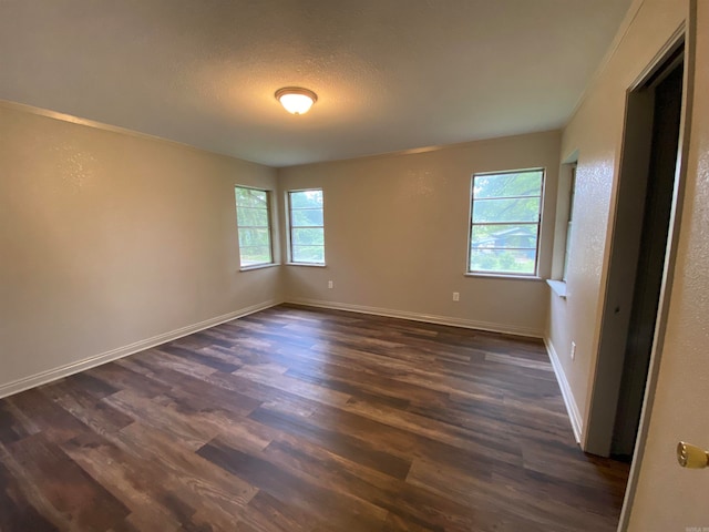 unfurnished room featuring dark wood-type flooring