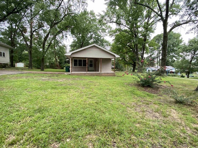 view of yard with a porch